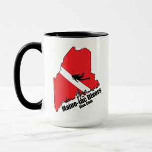 Maineiac Divers Sillhouette Logotyp 15 oz mugg