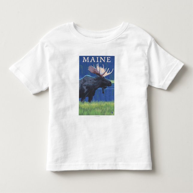 MaineMoose i månsken T-shirt (Framsida)