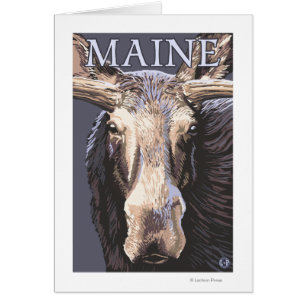 MaineMoose Up Close Hälsningskort