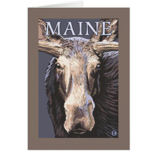 MaineMoose Up Close Hälsningskort