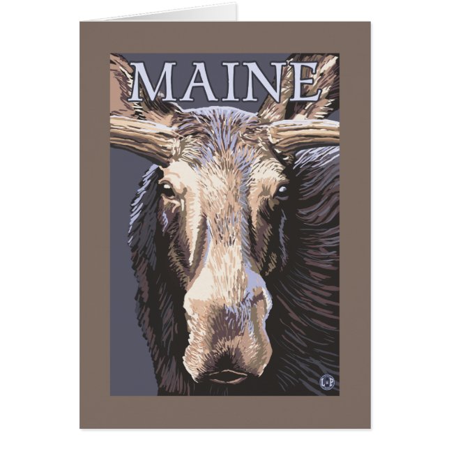 MaineMoose Up Close Hälsningskort (Framsidan)
