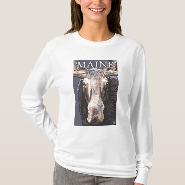 MaineMoose upp slut T-shirt (Framsida)