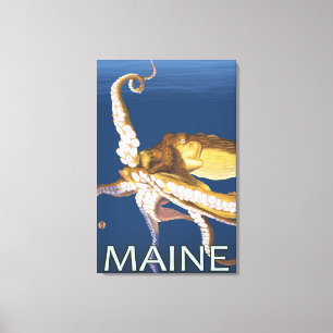 MaineOctopus plats Canvastryck