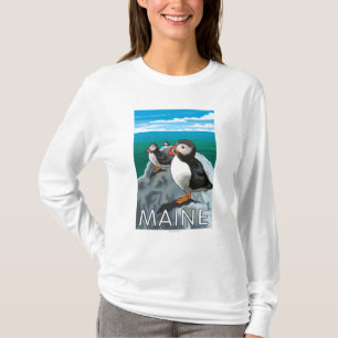 MainePuffins plats T-shirt