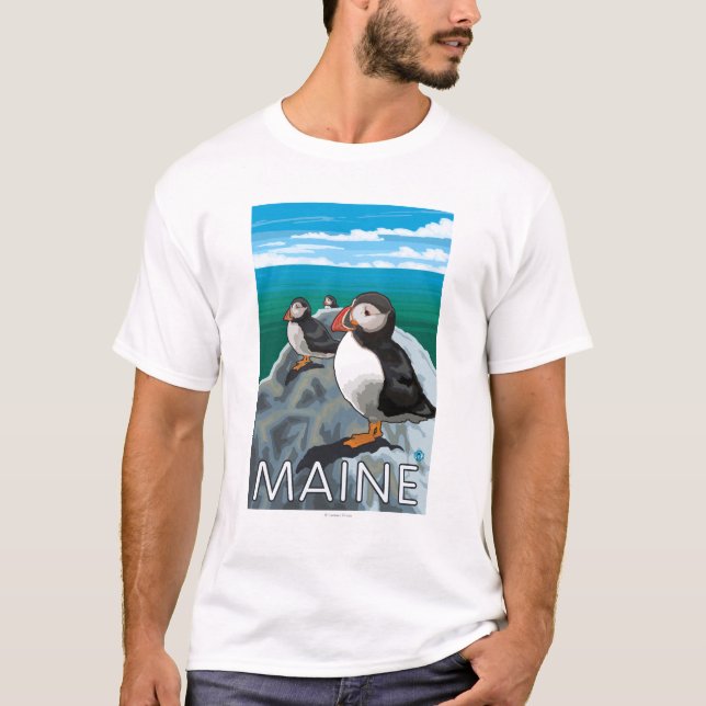MainePuffins plats Tee (Framsida)