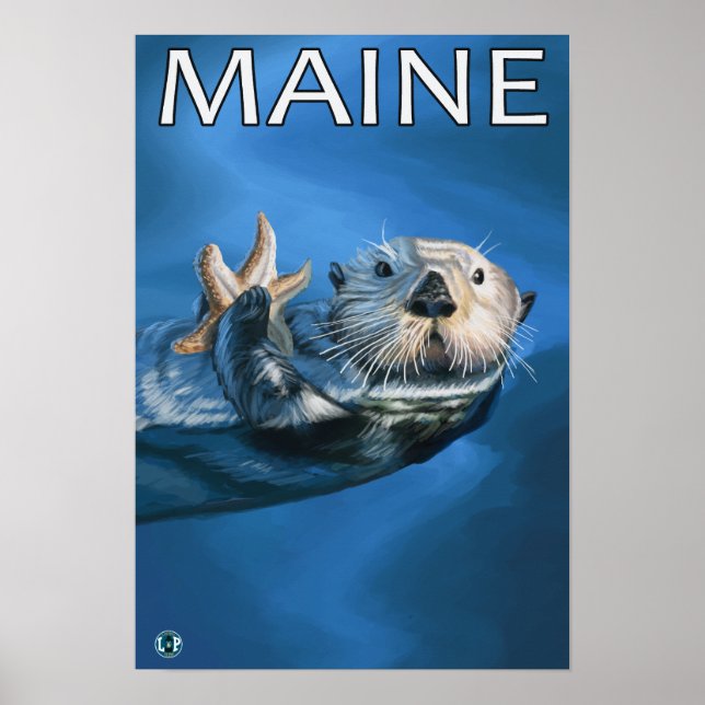 MaineSea Otter Scene Poster (Framsidan)