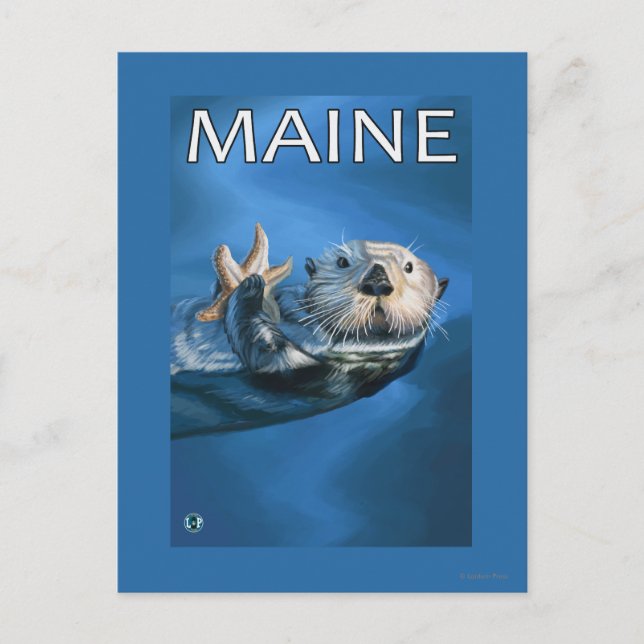 MaineSea Otter Scene Vykort (Framsida)