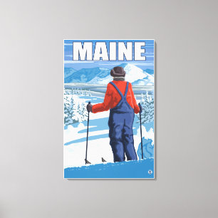 MaineSkier Admiring View Canvastryck