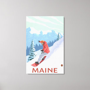 MaineSnowboarder plats Canvastryck