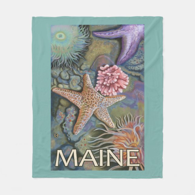MaineTidepool plats Fleecefilt (Framsidan)