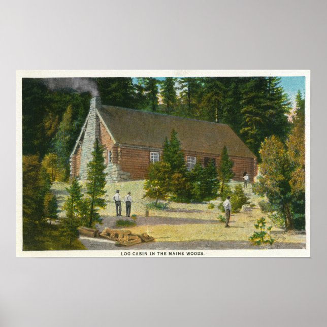 MaineView med en logghållning i Maine Skogen Poster (Framsidan)