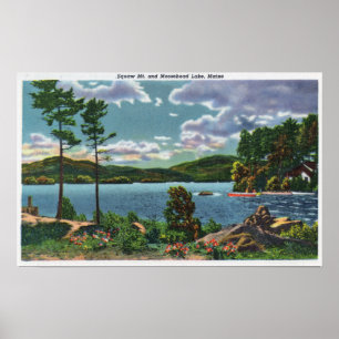 MaineView of Squaw Mountain och Moosehead Sjö Poster
