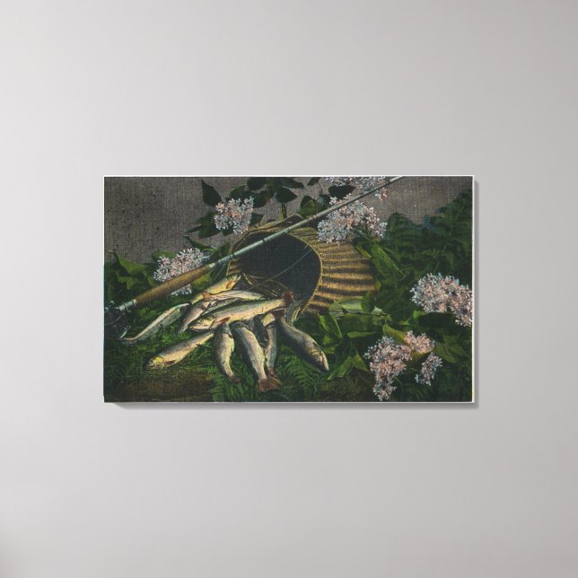 MaineView om en Nicefångst av Maine Sjö Trout Canvastryck (Framsida)