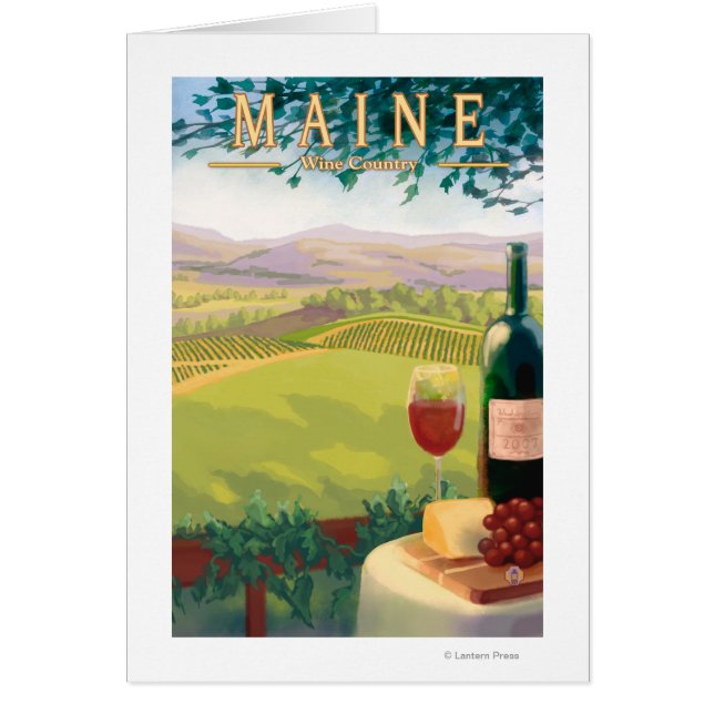 MaineWine Land Scene Hälsningskort (Framsidan)