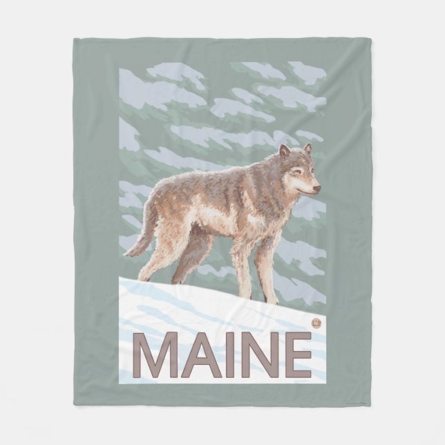 MaineWolf plats Fleecefilt (Framsidan)