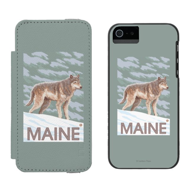 MaineWolf plats Incipio iPhone Wallet Skal (Sida vid Sida)