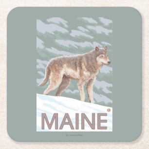 MaineWolf plats Underlägg Papper Kvadrat