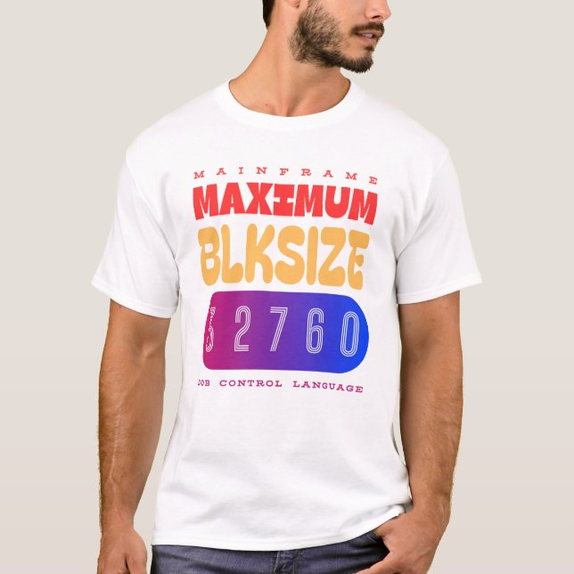 Mainframe Job Control Language (JCL) Maximal block T Shirt (Framsida)