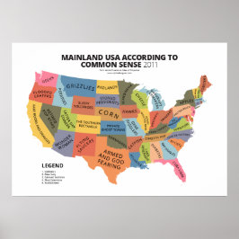 Mainland USA Enligt Common Sense Poster