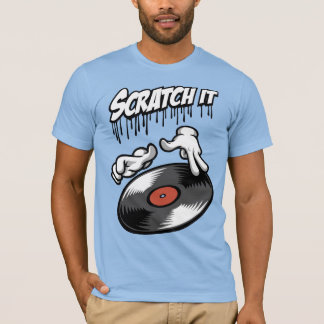 Mains cartoon et disque hip hop t shirt