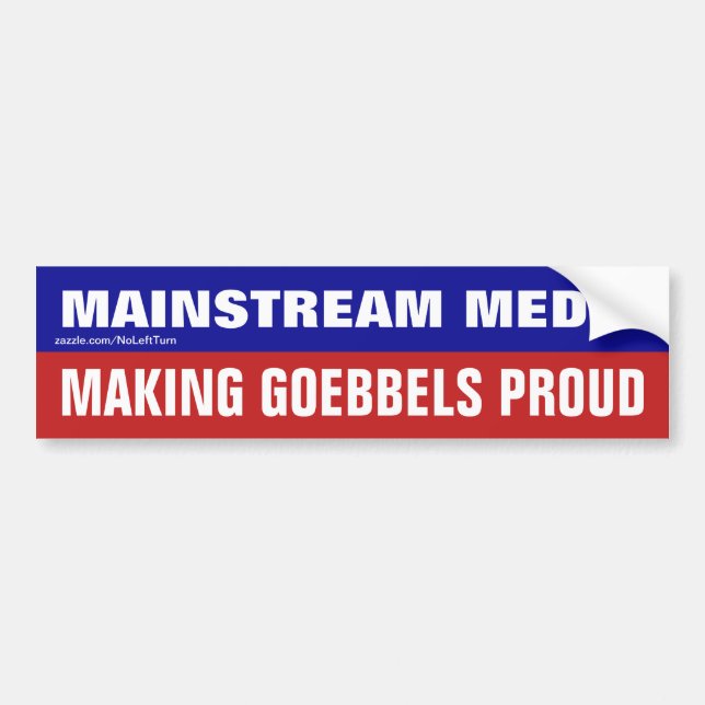 Mainstream-media är Skapar med Goebbels Proud Bildekal (Framsidan)