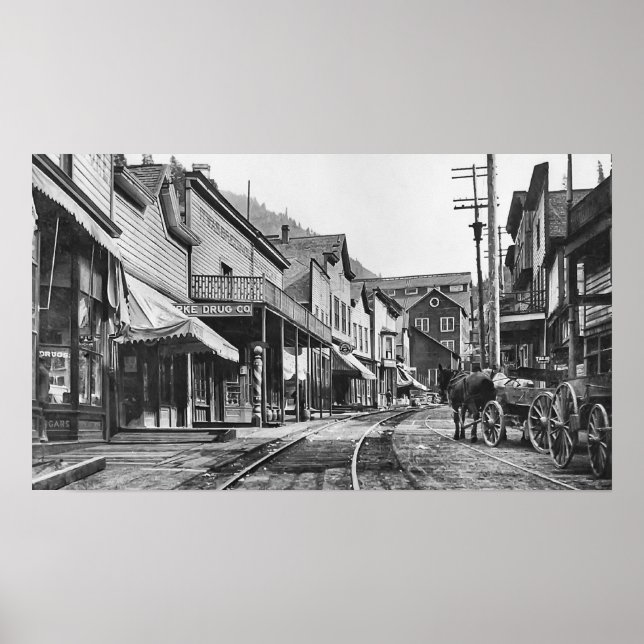 Mainstreet Burke Ghost Town - Idaho Poster (Framsidan)