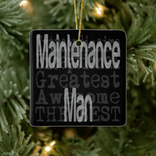Maintenance Man Extraordinaire Julgransprydnad Keramik