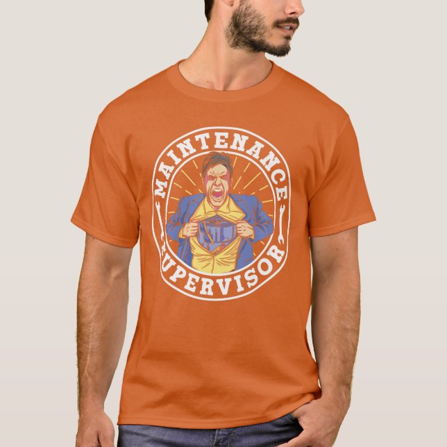 Maintenance Supervisor Job Men Worker Maintenance  T Shirt (Framsida)