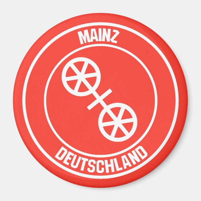 Mainz Round Emblem Magnet (Framsidan)