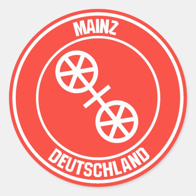 Mainz Round Emblem Runt Klistermärke (Framsida)