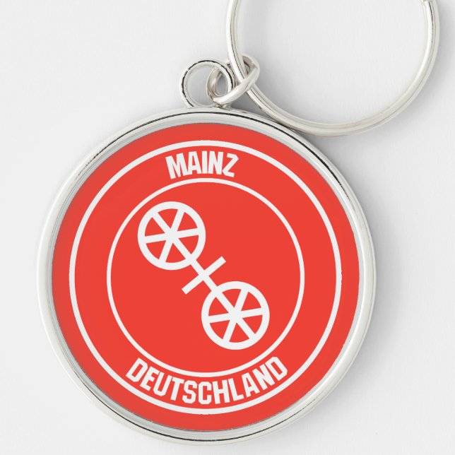 Mainz runt emblem rund silverfärgad nyckelring (Framsidan)