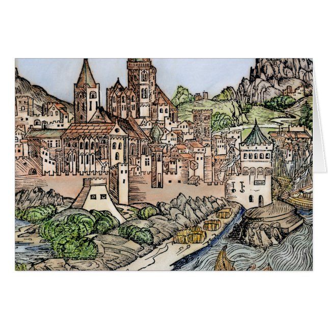 Mainz Tyskland, 1493 OBS Kort (Framsidan Horizontal)