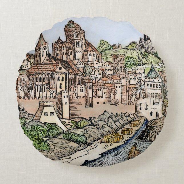 Mainz Tyskland, 1493 Rund Kudde (Framsidan)