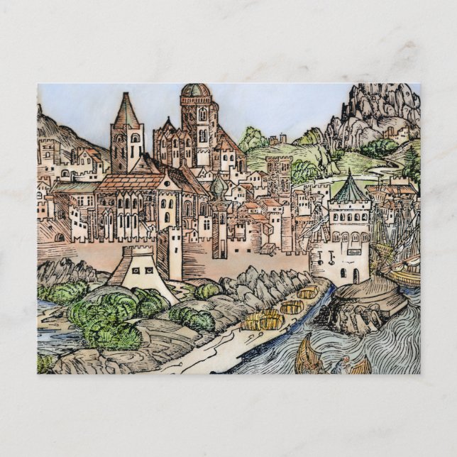 Mainz, Tyskland, 1493 Vykort (Framsida)