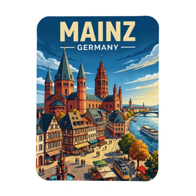 Mainz Tyskland Magnet (Vertikal)