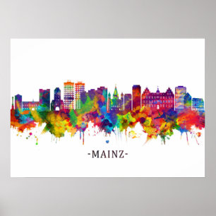 Mainz Tyskland Skyline Poster