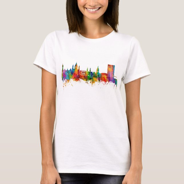 Mainz Tyskland Skyline T Shirt (Framsida)