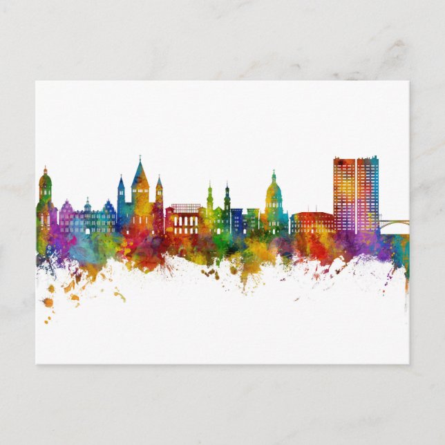 Mainz Tyskland Skyline Vykort (Framsida)