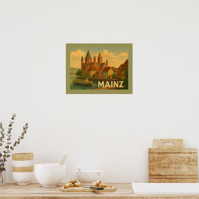 Mainz Tyskland Stad Konst Poster (Kök)