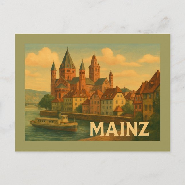 Mainz Tyskland Stad Konst Vykort (Framsida)