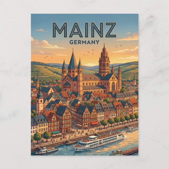 Mainz Tyskland Vykort (Framsida)