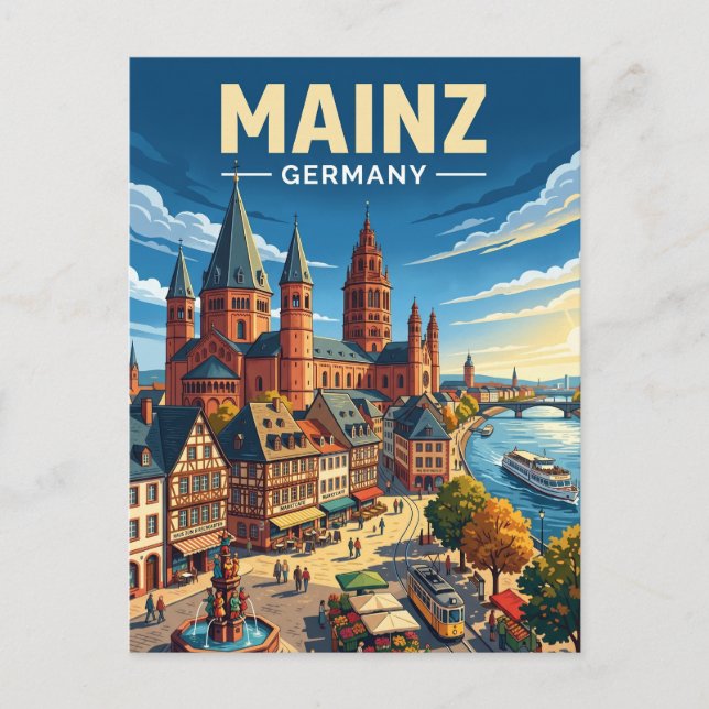 Mainz Tyskland Vykort (Framsida)