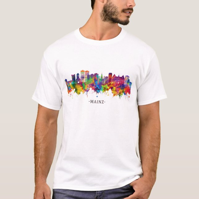 Mainz Tysklandare Skyline T Shirt (Framsida)