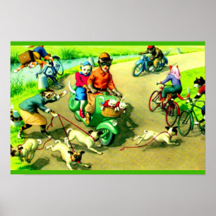 Mainzer-katter på motorcyklar och cyklar poster