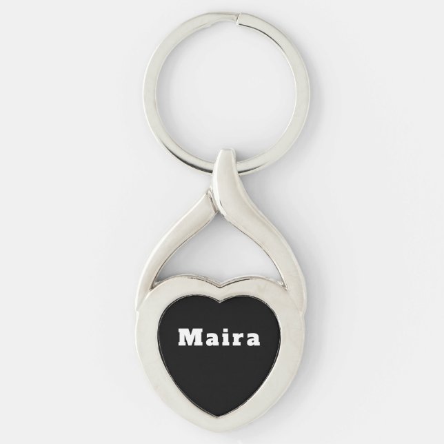 Maira Twisted Heart Silverfärgad Nyckelring (Framsidan)