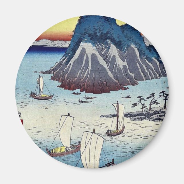 Maisaka av Ando, Hiroshige Ukiyoe Magnet (Framsidan)