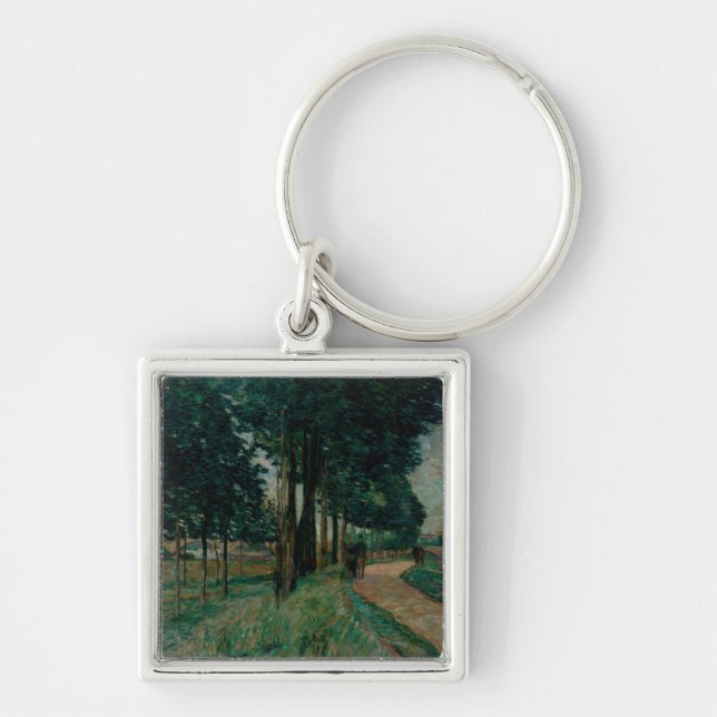 Maisons-Alfort 1898 Fyrkantig Silverfärgad Nyckelring (Framsidan)