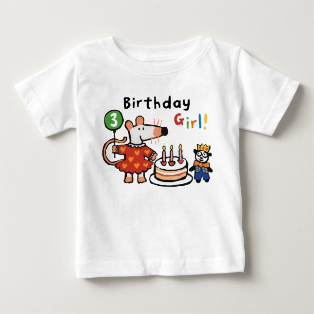Maisy Birthday Girl, 3 år gammal T Shirt (Framsida)