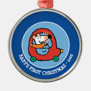 Maisy driver en Cute Red Car Julgransprydnad Metall