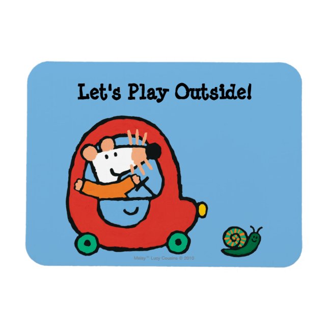 Maisy driver en Cute Red Car Magnet (Horisontell)